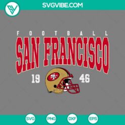 Vintage 1946 San Francisco 49ers football helmet SVG files, 49ers logo, and team graphics in SVG format for crafting and digital design.