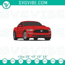 Ford Mustang machine embroidery design, detailed car embroidery file for enthusiasts, Ford Mustang logo on an embroidery file.