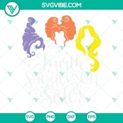 Hocus Pocus Fourth Sanderson Sister Halloween SVG file download with witch silhouette and text, suitable for crafting.