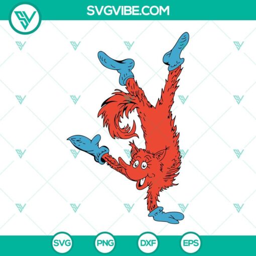 Fox in Socks SVG for Read Across America celebration. Dr. Seuss inspired design available for download in PNG and DXF formats.