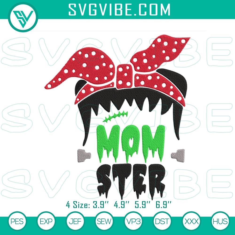 Frankenstein MomSter Halloween Embroidery Design Files Dracula Mom Halloween Embroidery File, Spooky Halloween Design for Crafts and DIY Projects.