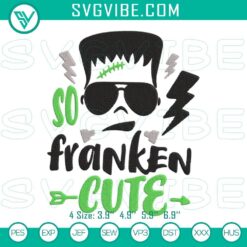 Frankenstein Halloween embroidery design for instant download, featuring a cute and spooky Frankenstein character. Great for Halloween crafts.