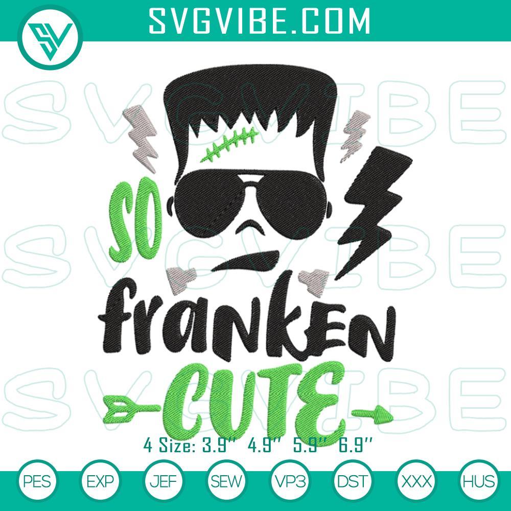 Frankenstein So Cute Halloween Embroidery Design Files Frankenstein Halloween embroidery design for instant download, featuring a cute and spooky Frankenstein character. Great for Halloween crafts.