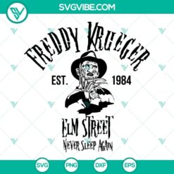 Freddy Krueger Est 1984 SVG download featuring Elm Street and Freddy Krueger SVG image for horror movie fans.