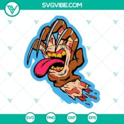 Freddy Krueger glove SVG files for A Nightmare On Elm Street, featuring a scary design perfect for Halloween crafts.
