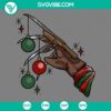 Freddy Krueger hand holding a Christmas ball SVG file with Merry Christmas text in PNG, EPS, and DXF formats. Perfect for holiday crafting.
