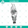 Freddy Krueger hand SVG download with "Never Sleep Again" and "Sweet Dream" images for Halloween crafts.