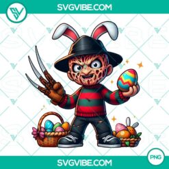 Freddy Krueger Easter Bunny horror killer design for download as PNG files, suitable for Easter Day.