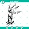 Freddy Krueger's iconic glove SVG cut image design for horror fans. Perfect for Halloween crafts and themed projects.
