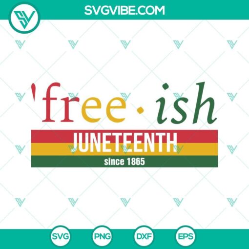 Free Ish Juneteenth Since 1865 SVG Download celebrating Freedom Day with African design elements.