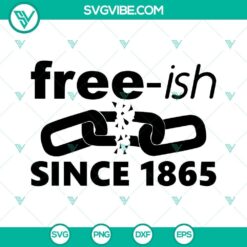 Juneteenth Free-ish Since 1865 SVG File with festive design celebrating freedom, perfect for Juneteenth crafts and projects.
