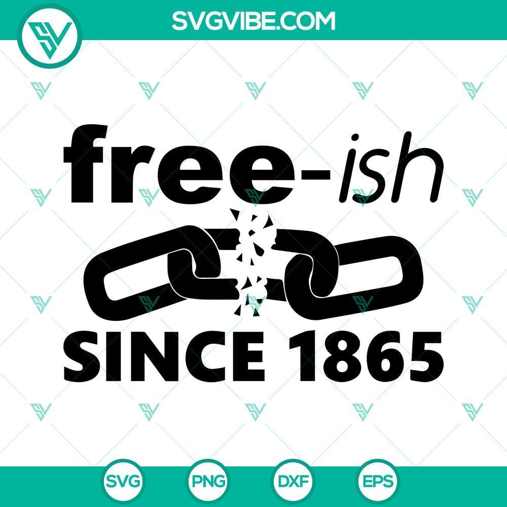 Free-ish Since 1865 SVG, Juneteenth Free Ish Since 1865 SVG Juneteenth Free-ish Since 1865 SVG File with festive design celebrating freedom, perfect for Juneteenth crafts and projects.