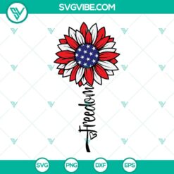 July 4th sunflower USA flag SVG files for Independence Day celebration.