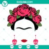 Frida Kahlo Flowers SVG file with Mexican Day of the Dead theme. Instant download in PNG, DXF, and EPS formats for crafts and designs.