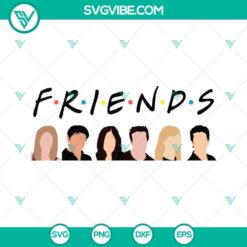 Friends TV show characters in a 90s sitcom style SVG file. Perfect for fan art and crafts.