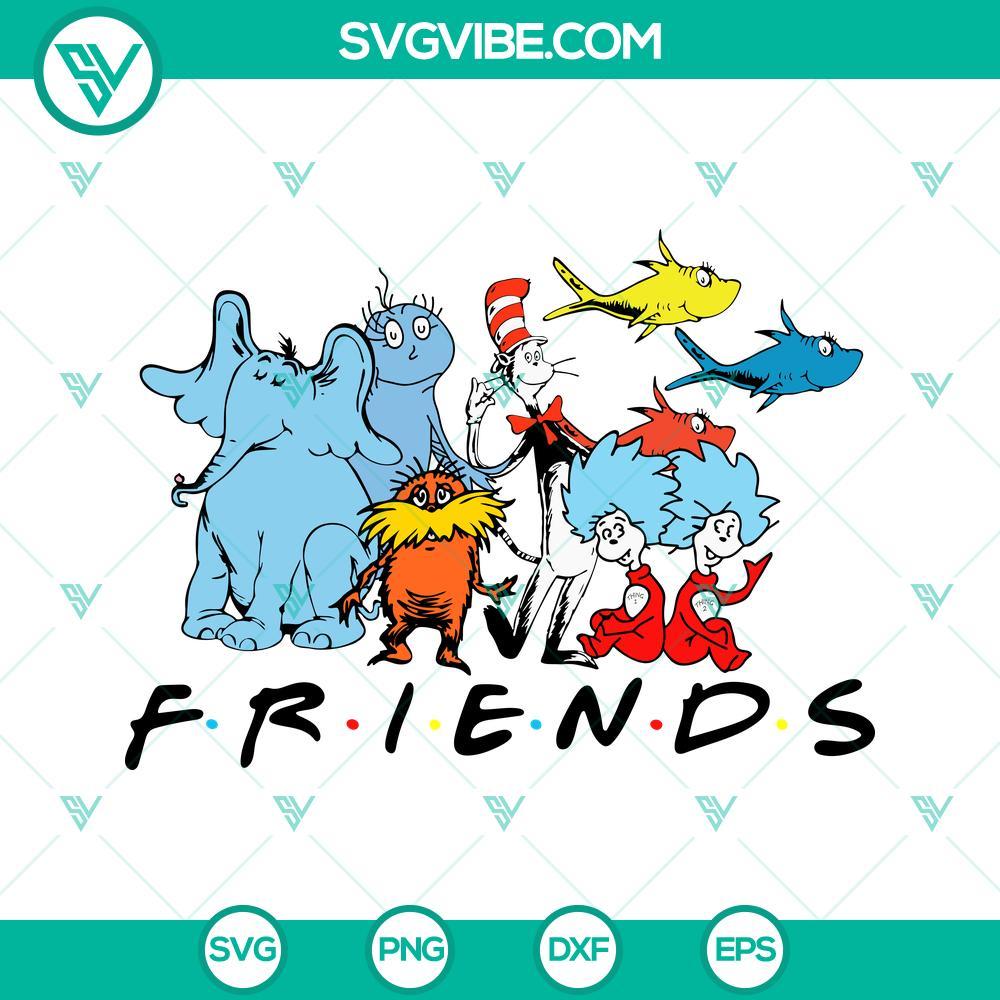 Friends Dr Seuss SVG, Seussville SVG, Happy Dr Seuss Day SVG PNG DXF EPS Cricut Friends Dr Seuss SVG images for Seussville celebration, Happy Dr Seuss Day theme. Quality PNG files for digital crafting.
