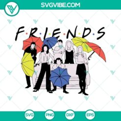 Friends TV show inspired SVG download featuring Friends umbrellas design. Perfect for 90s sitcom fans.