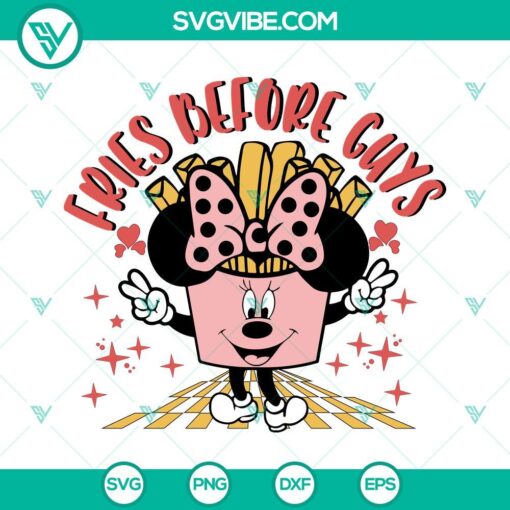 "Fries Before Guys SVG, Curlies Before Girlies SVG, Mickey Minnie design for digital use"