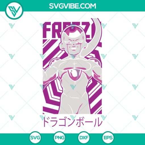 Frieza character inspired SVG file with Dragon Ball theme, available in PNG, DXF, and EPS formats for digital cutting machines.
