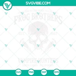 Frog Brothers Vampire Hunters SVG Cut File for crafting projects, featuring a cartoon-style design of two frog characters.