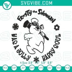 Frosty the Snowman embroidery designs for Christmas winter holiday, instant download - festive and cute patterns.