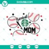 Illustration of Full Wrap Baseball Mom Starbucks Cup SVG Images. Starbucks Mom SVG Images ideal for DIY projects.