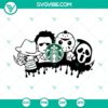 Halloween-themed Starbucks cup SVG with full wrap horror movies design download. Perfect for Halloween.