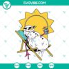Christmas in July SVG with a whimsical summer snowman on the beach, perfect for festive crafting. Downloadable design.