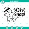 Oh Snap Funny Christmas Gingerbread SVG - Festive Christmas Cookies SVG design for download, perfect for holiday crafting projects.