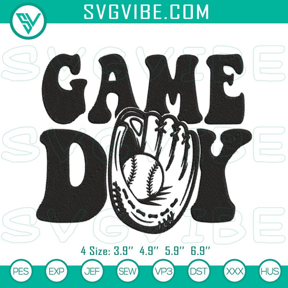 Game Day Baseball Glove Machine Embroidery Designs Baseball glove embroidery patterns for game day, sports theme design file.