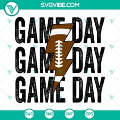 Distressed lightning bolt football SVG files for game day, instant download. Perfect for sports fans and football enthusiasts.