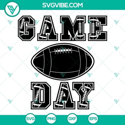 Game Day Football SVG files with football and game day themed images for crafting projects.
