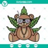 Gangsta bear smoking weed SVG download, marijuana bear design, cannabis bear illustration for digital use.