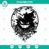 Gengar Pokemon SVG files for cutting machines, featuring PNG, DXF, and EPS formats for crafting projects.