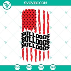 Georgia Bulldogs American flag SVG images with Bulldogs football designs in PNG and DXF formats.