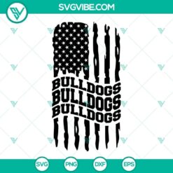 Georgia Bulldogs American Flag SVG Images, Bulldogs Football SVG Files PNG DXF 2