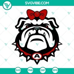Georgia Bulldogs themed bow SVG file, perfect for Georgia Bulldogs fans, featuring a cute design ideal for craft projects.