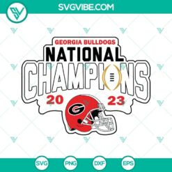 Georgia Bulldogs National Champions 2023 SVG Images PNG DXF EPS Cricut logo design for crafting and apparel, digital download.