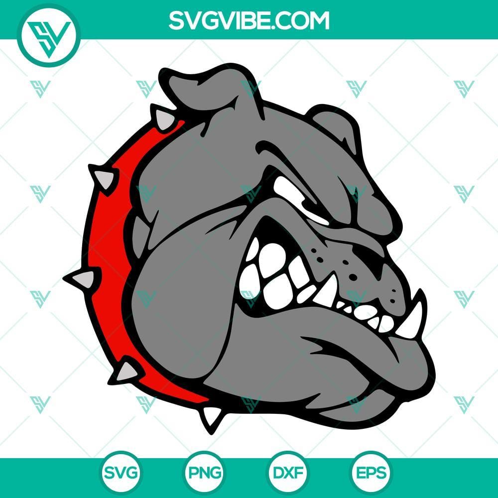 Georgia Bulldogs SVG Bundle, Bulldogs Face Football SVG PNG DXF EPS Cut Files Georgia Bulldogs football theme SVG images bundle including bulldogs face design in SVG, PNG, and DXF formats for crafts and projects.