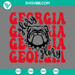 Georgia Bulldogs 2024 SVG design with Georgia Glory Glory text, available in PNG, EPS, and DXF file formats for digital crafting projects.