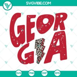 Georgia leopard lightning bolt SVG cut files - PNG, DXF, EPS formats for crafting projects.