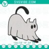 Spooky & cute ghost cat Halloween embroidery design machine file with feline theme, perfect for Halloween projects.