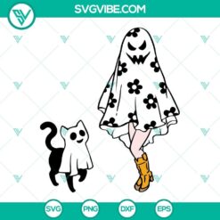 Ghost Girl and Cat Mom Halloween SVGs with Hot Ghoul design, perfect for spooky crafts.