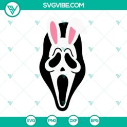 Ghostface Bunny Easter SVG: Scary Scream Easter Bunny SVG files inspired by horror movies, perfect for Easter projects.