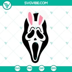 Ghostface Easter Bunny SVG files featuring horror and funny Easter themed images. Perfect for a scary and unique SVG download.
