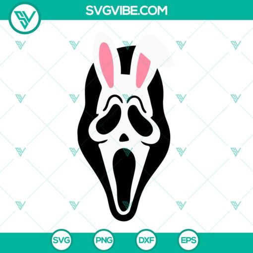Ghostface Easter Bunny SVG files featuring horror and funny Easter themed images. Perfect for a scary and unique SVG download.