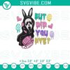 Ghostface Scream Easter embroidery file featuring a horror Easter bunny design. Perfect for spooky Easter projects.