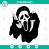 Ghostface calling SVG file inspired by Scream horror movie. Download SVG image for your projects.