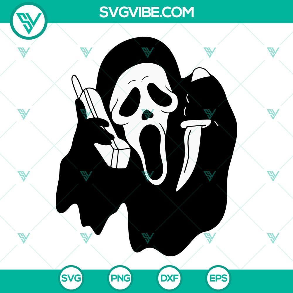 Ghostface SVG, Scream Horror SVG, Ghostface Calling SVG Ghostface calling SVG file inspired by Scream horror movie. Download SVG image for your projects.