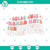 Girls Just Wanna Have Fundamental Human Rights SVG Image with Pro Choice theme, empowering women's rights design.